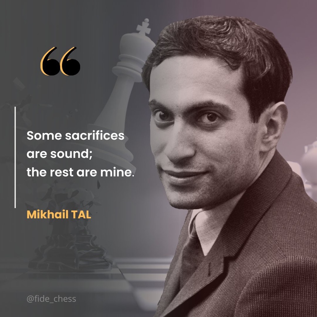 Chess Quote: Mikhail Tal  Chess quotes, Chess tactics, Learn chess